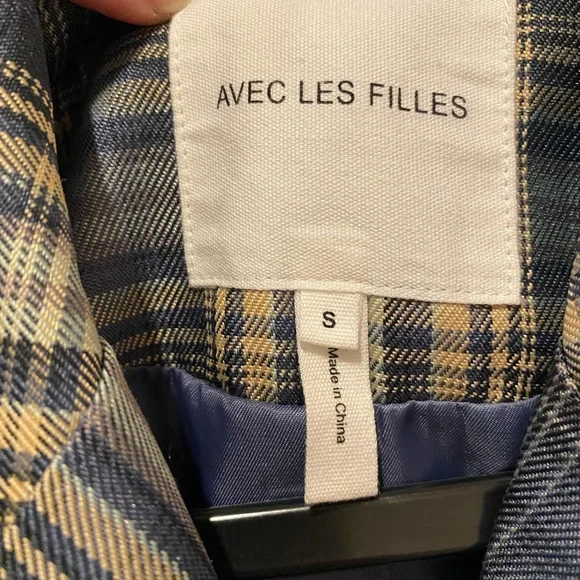 Avec Les Filles Plaid Duster Trench Coat. NWOT
